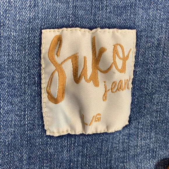Suko Jeans Women's Stretch Denim jean Trucker Jacket size large - Picture 3 of 11